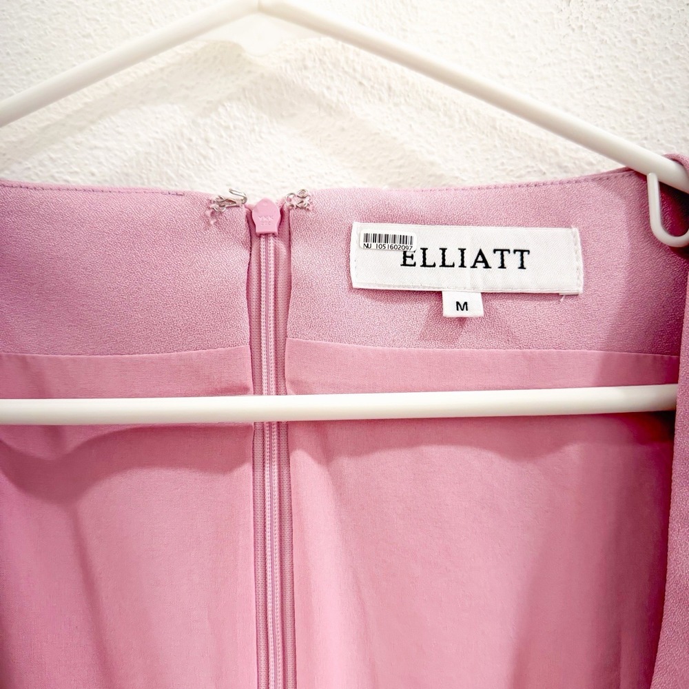 Elliatt Alondra Boho Coquette Cottagecore Puff Sleeve Mini Dress Baby Pink M - Picture 7 of 7